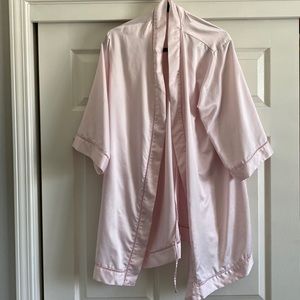 Pink satin robe